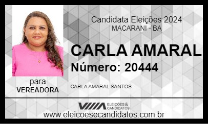 Candidato CARLA AMARAL 2024 - MACARANI - Eleições