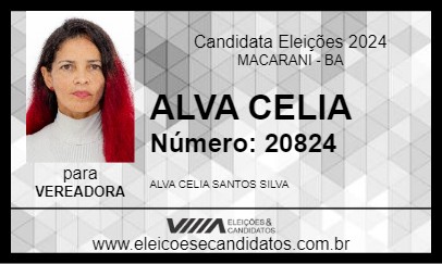 Candidato ALVA CELIA 2024 - MACARANI - Eleições