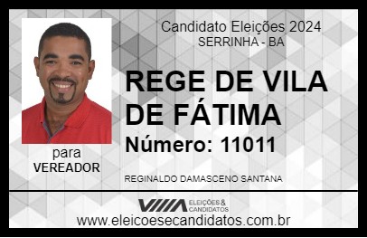 Candidato REGE DE VILA DE FÁTIMA 2024 - SERRINHA - Eleições