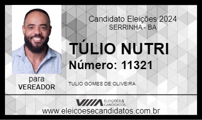 Candidato TÚLIO NUTRI 2024 - SERRINHA - Eleições