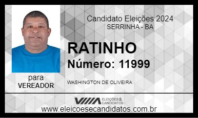 Candidato RATINHO 2024 - SERRINHA - Eleições