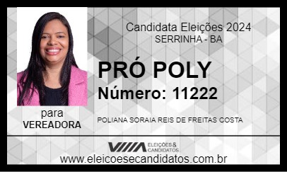 Candidato PRÓ POLY 2024 - SERRINHA - Eleições