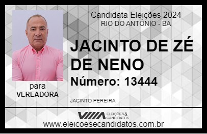 Candidato JACINTO DE ZÉ DE NENO 2024 - RIO DO ANTÔNIO - Eleições