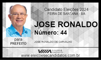 Candidato JOSE RONALDO 2024 - FEIRA DE SANTANA - Eleições