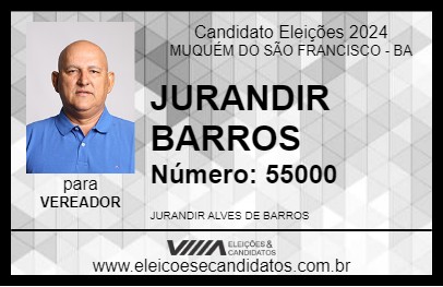 Candidato JURANDIR BARROS 2024 - MUQUÉM DO SÃO FRANCISCO - Eleições