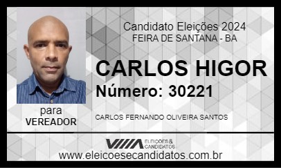 Candidato CARLOS HIGOR 2024 - FEIRA DE SANTANA - Eleições