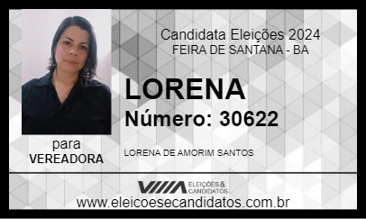 Candidato LORENA 2024 - FEIRA DE SANTANA - Eleições