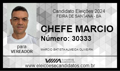 Candidato CHEFE MARCIO 2024 - FEIRA DE SANTANA - Eleições