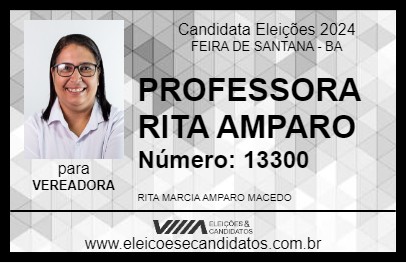 Candidato PROFESSORA RITA AMPARO 2024 - FEIRA DE SANTANA - Eleições