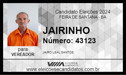 Candidato JAIRINHO 2024 - FEIRA DE SANTANA - Eleições