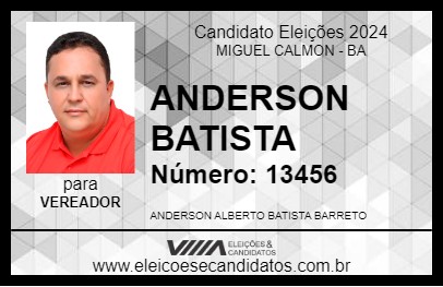 Candidato ANDERSON BATISTA 2024 - MIGUEL CALMON - Eleições