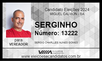 Candidato SERGINHO 2024 - MIGUEL CALMON - Eleições