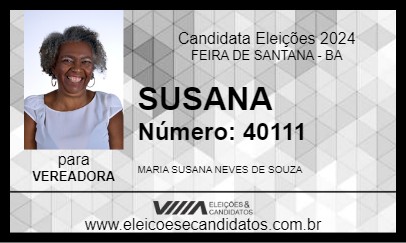 Candidato SUSANA 2024 - FEIRA DE SANTANA - Eleições