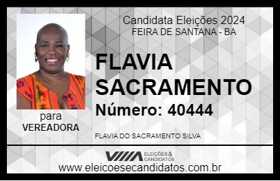 Candidato FLAVIA SACRAMENTO 2024 - FEIRA DE SANTANA - Eleições