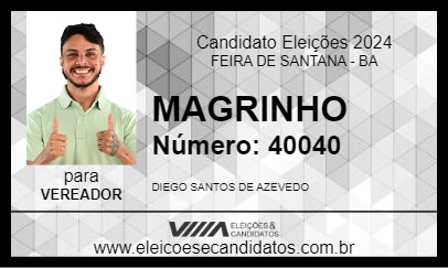 Candidato MAGRINHO 2024 - FEIRA DE SANTANA - Eleições