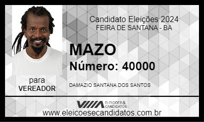 Candidato MAZO 2024 - FEIRA DE SANTANA - Eleições