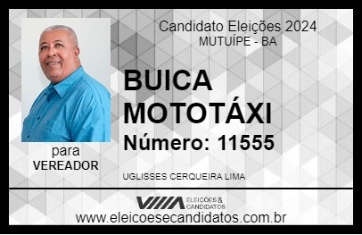 Candidato BUICA MOTOTÁXI 2024 - MUTUÍPE - Eleições