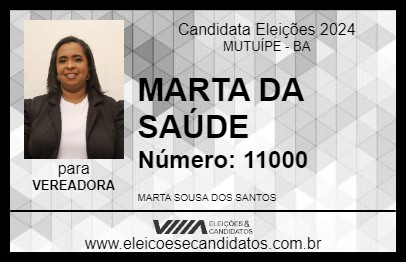 Candidato MARTA DA SAÚDE 2024 - MUTUÍPE - Eleições