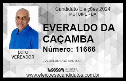 Candidato EVERALDO DA CAÇAMBA 2024 - MUTUÍPE - Eleições