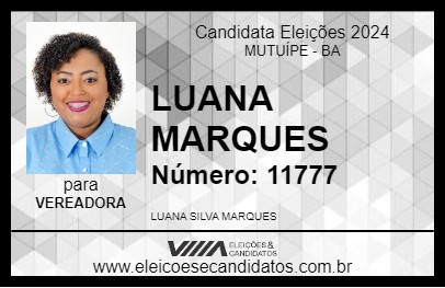 Candidato LUANA MARQUES 2024 - MUTUÍPE - Eleições