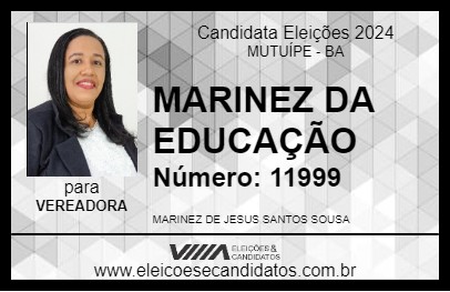 Candidato MARINEZ DA EDUCAÇÃO 2024 - MUTUÍPE - Eleições