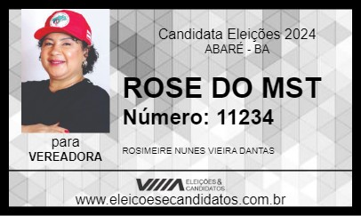 Candidato ROSE DO MST 2024 - ABARÉ - Eleições