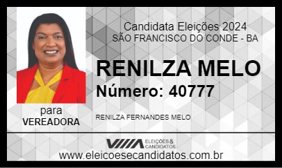 Candidato RENILZA MELO 2024 - SÃO FRANCISCO DO CONDE - Eleições