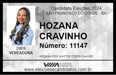 Candidato HOZANA CRAVINHO 2024 - SÃO FRANCISCO DO CONDE - Eleições