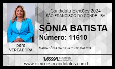 Candidato SÕNIA BATISTA 2024 - SÃO FRANCISCO DO CONDE - Eleições