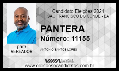 Candidato PANTERA 2024 - SÃO FRANCISCO DO CONDE - Eleições