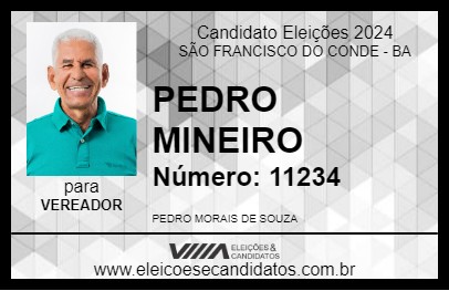 Candidato PEDRO MINEIRO 2024 - SÃO FRANCISCO DO CONDE - Eleições