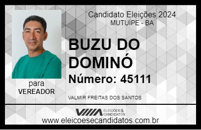 Candidato BUZU DO DOMINÓ 2024 - MUTUÍPE - Eleições