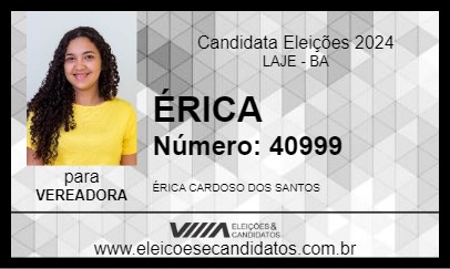 Candidato ÉRICA 2024 - LAJE - Eleições