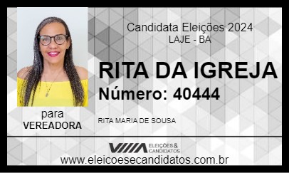 Candidato RITA DA IGREJA 2024 - LAJE - Eleições