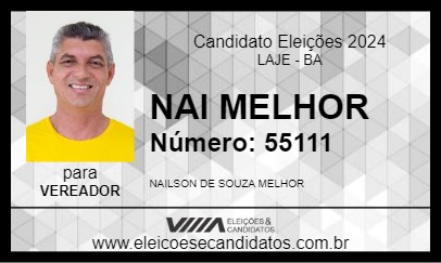 Candidato NAI MELHOR 2024 - LAJE - Eleições