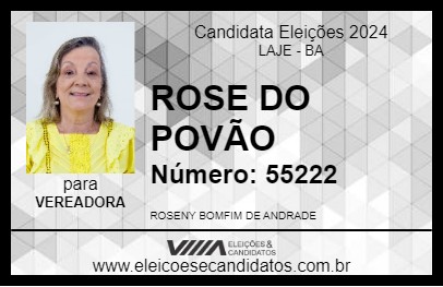 Candidato ROSE DO POVÃO 2024 - LAJE - Eleições