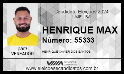 Candidato HENRIQUE MAX 2024 - LAJE - Eleições