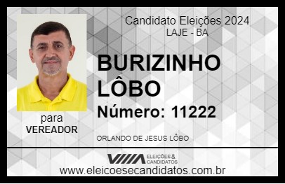 Candidato BURIZINHO LÔBO 2024 - LAJE - Eleições