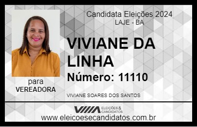 Candidato VIVIANE DA LINHA 2024 - LAJE - Eleições