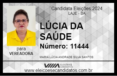 Candidato LÚCIA DA SAÚDE 2024 - LAJE - Eleições