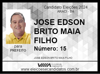 Candidato ZELITO MAIA 2024 - ARACI - Eleições