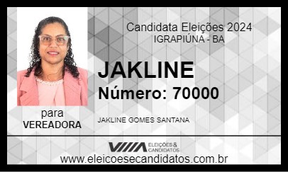 Candidato JAKLINE 2024 - IGRAPIÚNA - Eleições