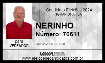 Candidato NERINHO 2024 - IGRAPIÚNA - Eleições