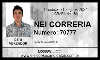 Candidato NEY CORRERIA 2024 - IGRAPIÚNA - Eleições