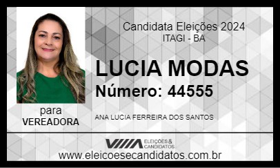 Candidato LUCIA MODAS 2024 - ITAGI - Eleições