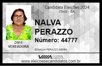 Candidato NALVA PERAZZO 2024 - ITAGI - Eleições