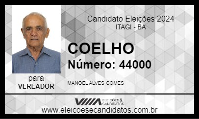 Candidato COELHO 2024 - ITAGI - Eleições