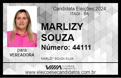 Candidato MARLIZY SOUZA 2024 - ITAGI - Eleições