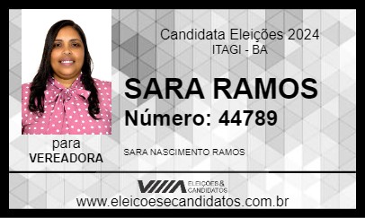 Candidato SARA RAMOS 2024 - ITAGI - Eleições