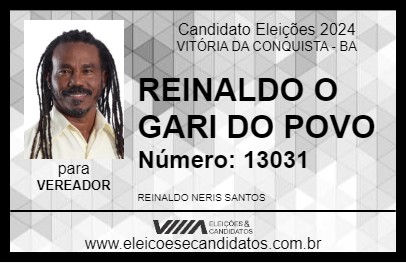 Candidato REINALDO O GARI DO POVO 2024 - VITÓRIA DA CONQUISTA - Eleições